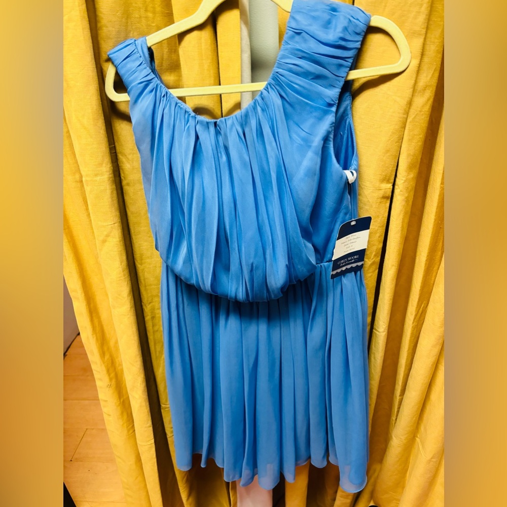 NEW WITH TAGS~ LADIES ~COREN MOORE SILK CHIFFON COBALT COLOR DRESS~ SIZE:8